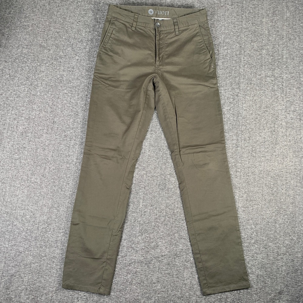 Vuori Meta Pants Men 28x31 Green Athleisure Chino Trousers V433